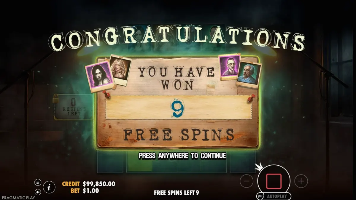 Interface do jogo de slot Sanatorium Secrets com tema de terror e horror psicológico