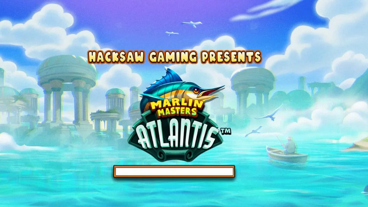 Interface do jogo Marlin Masters Atlantis com elementos de mitologia grega e pesca