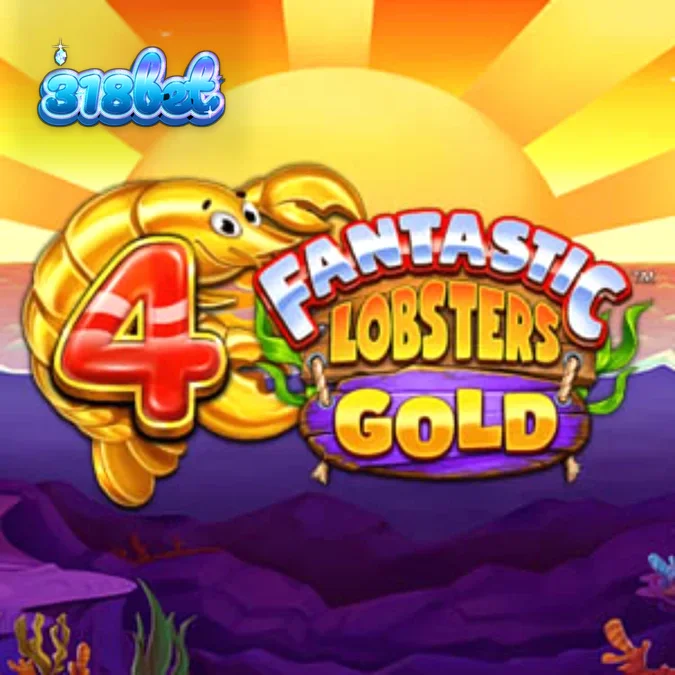 Cenário subaquático vibrante do jogo 4 Fantastic Lobsters Gold com crustáceos e tesouros